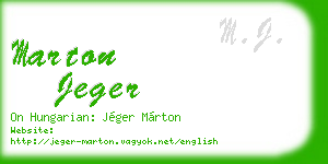 marton jeger business card